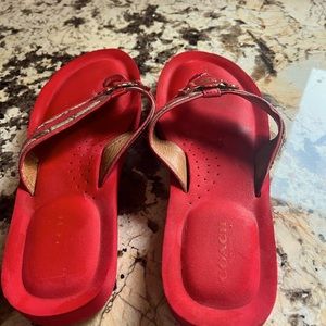Coach Red Flip Flops size 8.5
